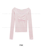 Meloni Ribbed Shirred Long Sleeve