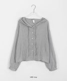 Oniru Summer Crop Gauze Hood Shirt
