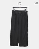 Bowling corduroy snap adjust wide-fit long pants