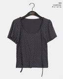Hael Dot Puff Strap Short Sleeve T-Shirt
