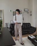 Summer double pleated wide slacks