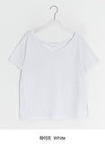 Haboil Loose Fit V-Neck Slub Short Sleeve Tee
