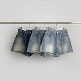 Vintage Washing Cutting Daily Denim Shorts