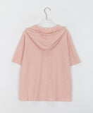 Kyujo Linen Button Hood Short Sleeve Tee - Linen 100