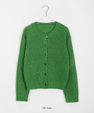 Cowzen Mix Color Round Knit Cardigan