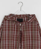 Bellito Check Cotton Over Hood Zip-Up