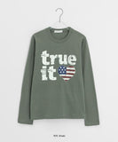 Mivens Printing Round Long Sleeve Tee