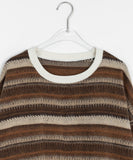 [unisex] Ekkoi Stripe Fleece Over Sweatshirt