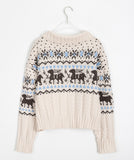 Runyu Nordic Deer Knit Cardigan