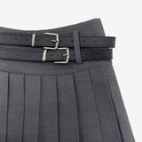 WICE Two Belt Pleated Skirt (belt Set)