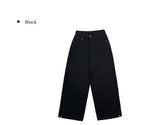 Zid Brushed Snap Cotton Wide Pants