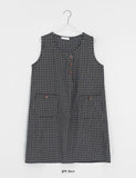 Gunslin Check Sleeveless Button One Piece