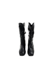 shirring platform midi boots