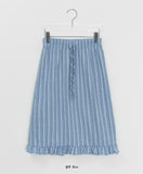 Kdelon Stripe Frill Midi Skirt