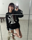 Coast Waffle Cross Lettering Long Sleeve