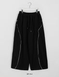 Silin curve stitch wide training jogger pants