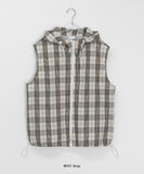 [unisex] Naboli Summer Check Hood Zip-up Vest