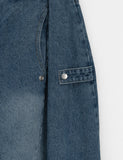 Cadiz Snap Button Wide Denim Pants