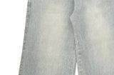 Moba Light Blue Rivet Pintuck Washing Wide Pants