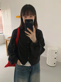 [BAONHAUS] Kaeki Cotton Collar Crop Cardigan