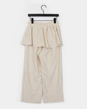 Henny Dot Velvet Frill Skirt Pants