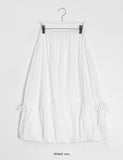 Mopen Nylon Banding Balloon Long Skirt