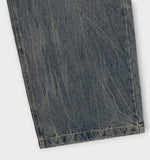 S/S shear damage washed denim pants