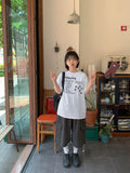[unisex] Met Star Printing Over Short Sleeve Tee