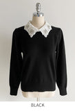 Nemyu Pearl Cubic Lace Collar Knit