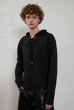 eyelet waffle hoodie