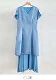 Javet V-Neck Pintuck Flare Long One Piece