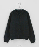 Koryus Bokashi Fur Round Knit Cardigan
