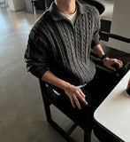 Rope Cable Half Zip-up Knit