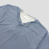 Harnel Layered Ribbed Henley Neck Short Sleeve T-shirt