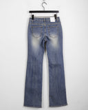 Noi Vintage Washing Low-Rise Long Bootcut Denim Pants