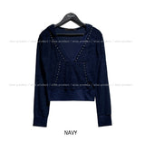 Pie Terry Stud Deep V Hoodie