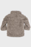 Milk plush collar fur coat