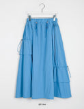 Newty nylon banding string shirring long skirt