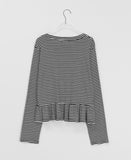 Jouni Striped Frill Long Sleeve Tee