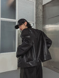 Kent western buckle leather jacket