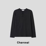 Deli Muscle Fit Henley Neck Long Sleeve T-Shirt