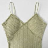 With Cup Lace Span Sleeveless Vacation Look