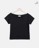 Libya Boat Neck Short Sleeve T-shirt