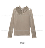 Nilo cutting see-through layered set - long sleeve, sleeveless