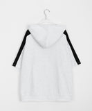 Naoki color matching lettering over short sleeve hood zip-up