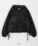 [BAONHAUS] Linmove Glossy Pocket Ribbon Hood Padding Jumper
