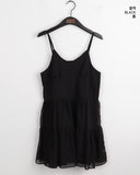 Chews Chiffon Tiered Flare Sleeveless Mini One Piece