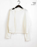 Clan Ribbon Strap Brushed Off Shoulder T-Shirt