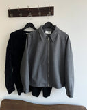 Minimalist wool zip-up jacket