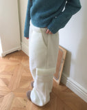 Moles Fluffy Fleece Wide Cargo Pocket Pants